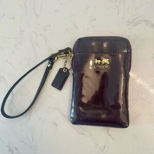 Coach Legacy Purple Leather Universal Wristlet